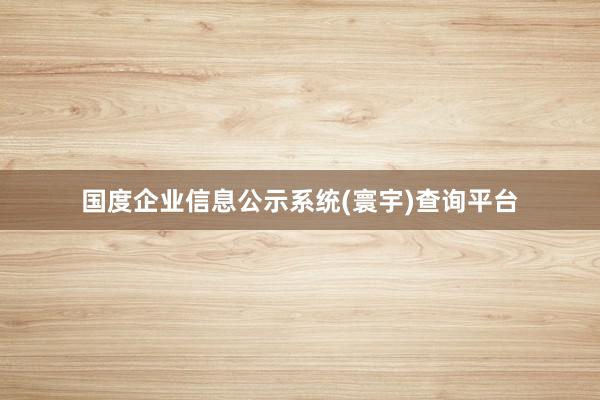 国度企业信息公示系统(寰宇)查询平台